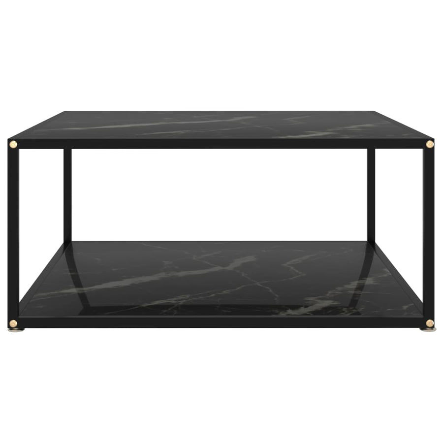 Salontafel 80x80x35 cm gehard glas zwart