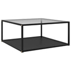Salontafel 80x80x35 cm gehard glas zwart