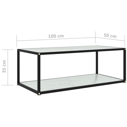 Salontafel 100X50X35 Cm Gehard Glas Wit