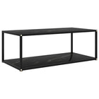 Coffee Table Tempered Glass Black 100 x 50 x 35 cm