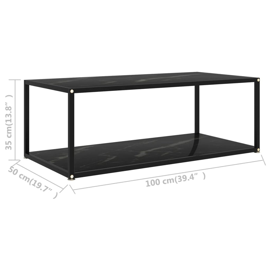 Salontafel Gehard Glas Zwart 100 x 50 x 35 cm