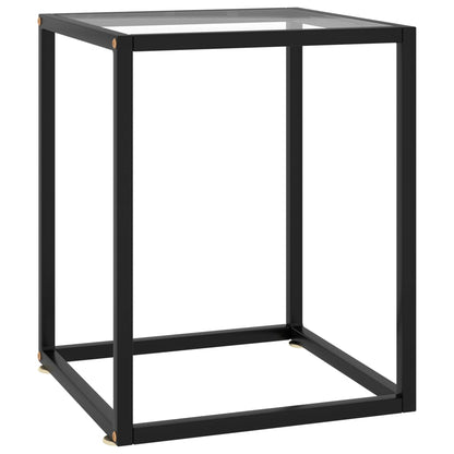 Salontafel Met Gehard Glas Zwart 40 x 40 x 50 cm Doorzichtig