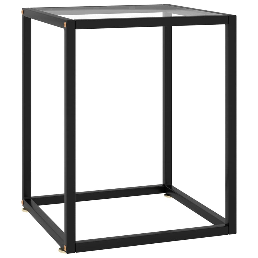Salontafel Met Gehard Glas Zwart 40 x 40 x 50 cm Doorzichtig