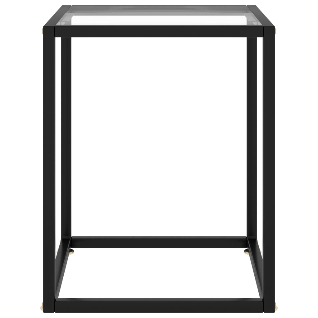 Salontafel Met Gehard Glas Zwart 40 x 40 x 50 cm Doorzichtig