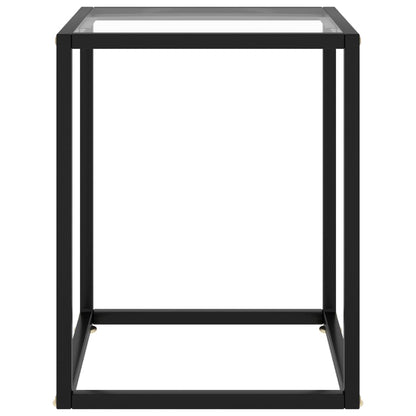 Salontafel Met Gehard Glas Zwart 40 x 40 x 50 cm Doorzichtig
