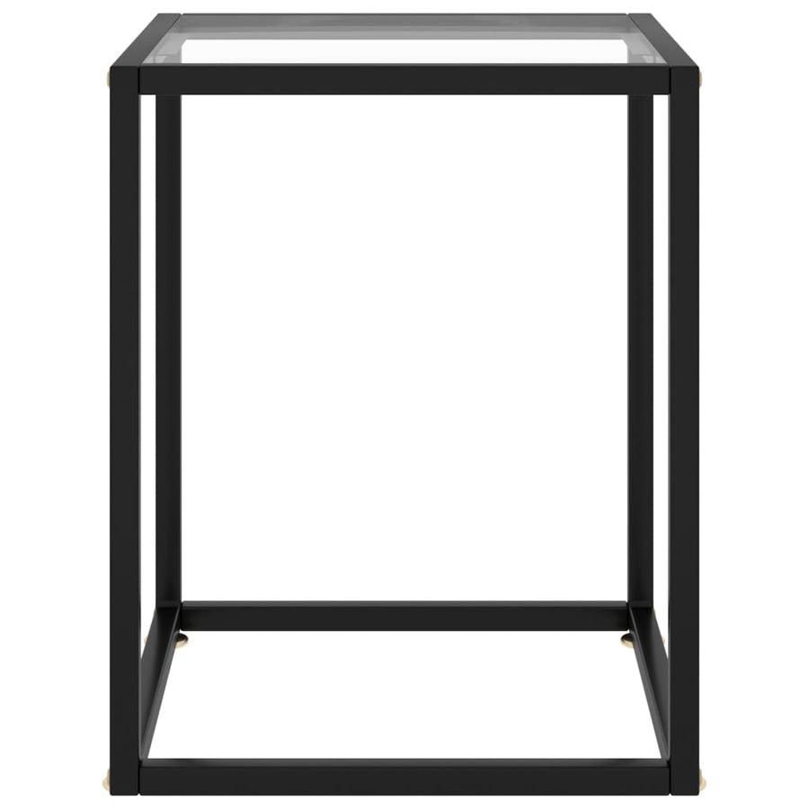 Salontafel Met Gehard Glas Zwart 40 x 40 x 50 cm Doorzichtig