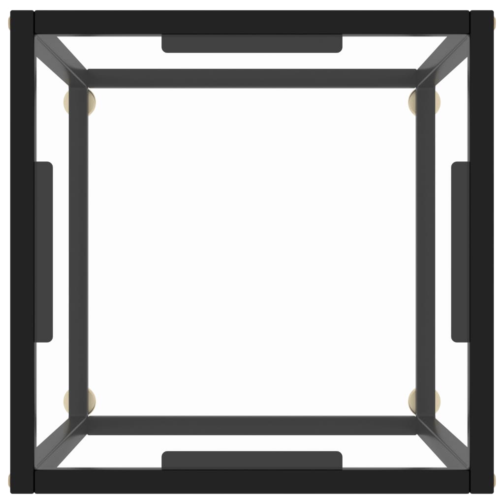 Salontafel Met Gehard Glas Zwart 40 x 40 x 50 cm Doorzichtig