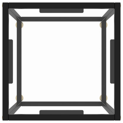 Salontafel Met Gehard Glas Zwart 40 x 40 x 50 cm Doorzichtig
