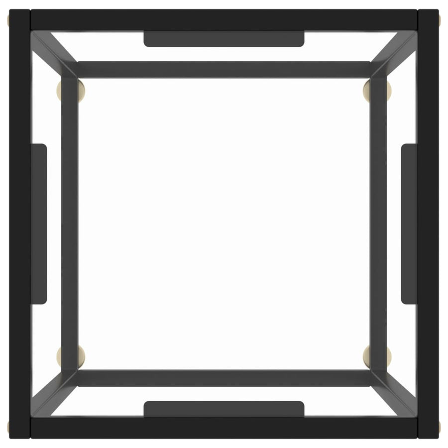 Salontafel Met Gehard Glas Zwart 40 x 40 x 50 cm Doorzichtig