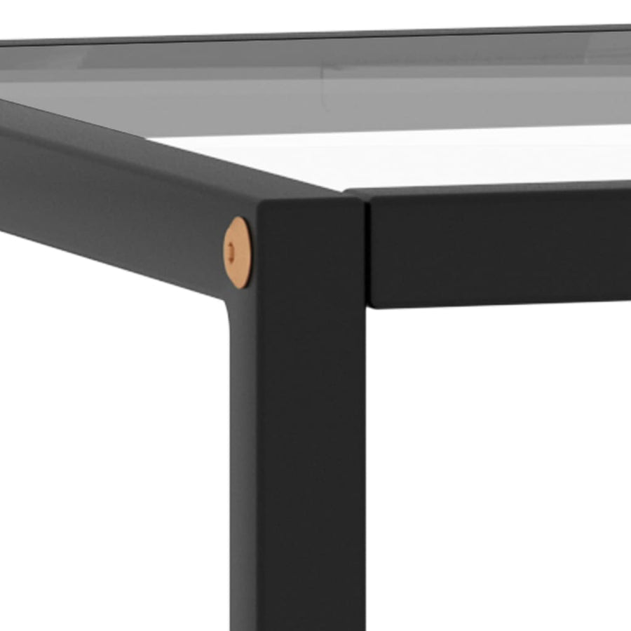 Salontafel Met Gehard Glas Zwart 40 x 40 x 50 cm Doorzichtig