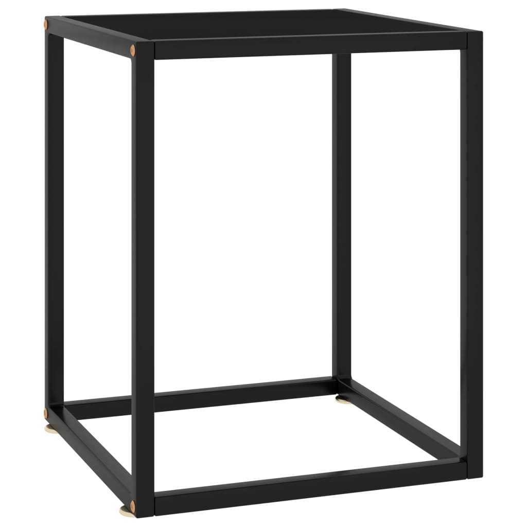 Salontafel Met Glas 40 x 40 x 50 cm Zwart