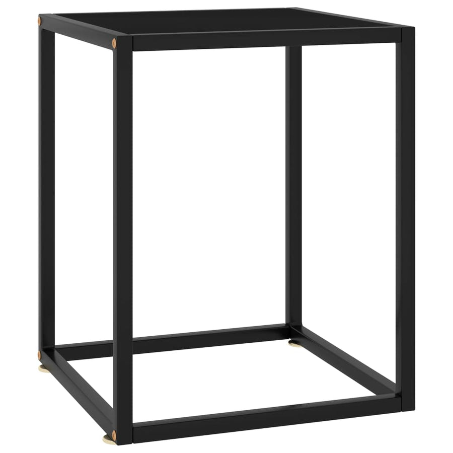 Salontafel Met Glas 40 x 40 x 50 cm Zwart