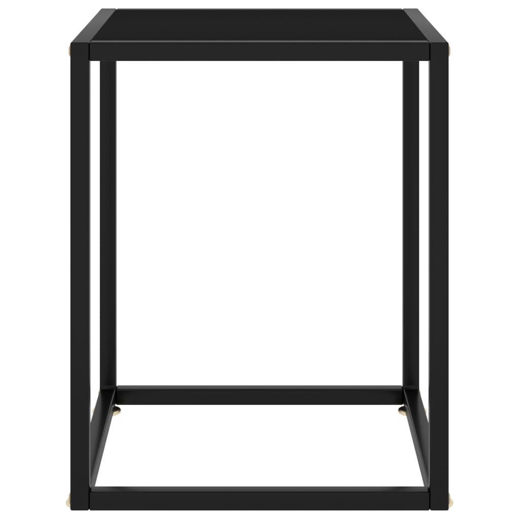 Salontafel Met Glas 40 x 40 x 50 cm Zwart