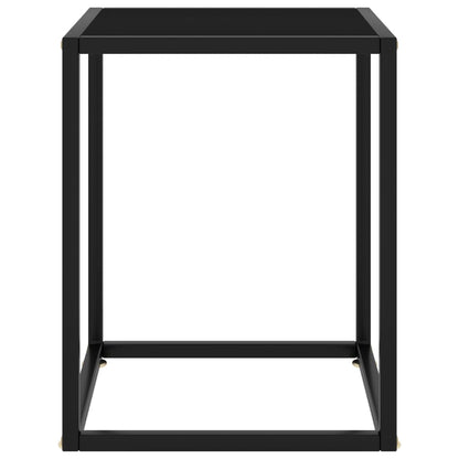 Salontafel Met Glas 40 x 40 x 50 cm Zwart