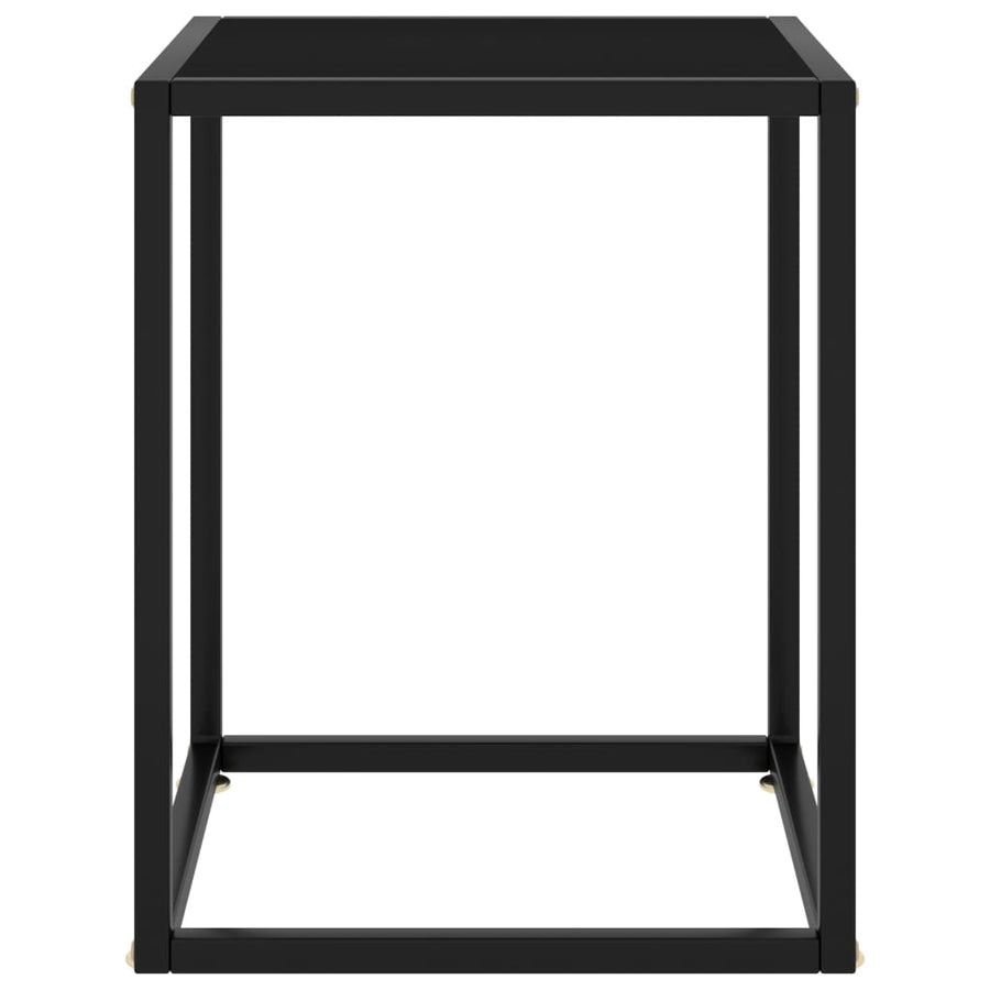 Salontafel Met Glas 40 x 40 x 50 cm Zwart