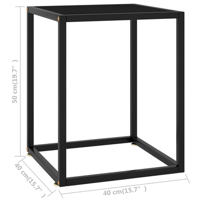 Salontafel Met Glas 40 x 40 x 50 cm Zwart