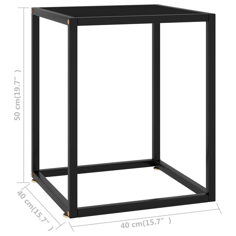 Salontafel Met Glas 40 x 40 x 50 cm Zwart