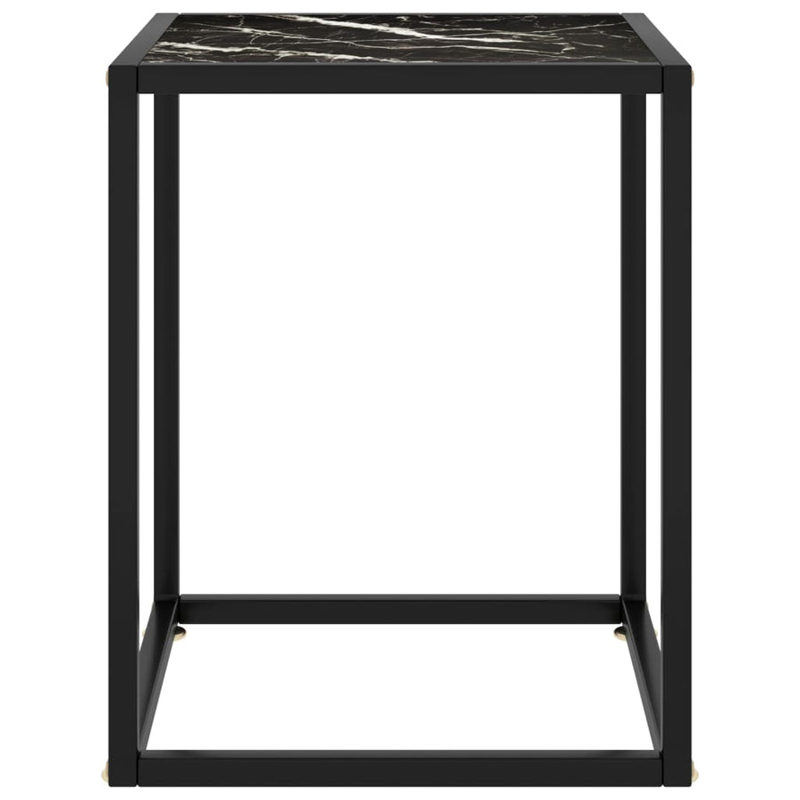 Salontafel Met Zwart Marmerglas Zwart 40 x 40 x 50 cm