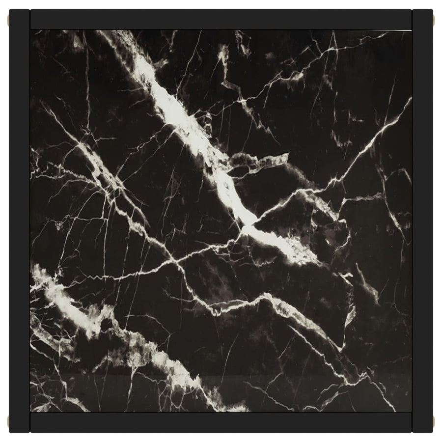 Salontafel Met Zwart Marmerglas Zwart 40 x 40 x 50 cm