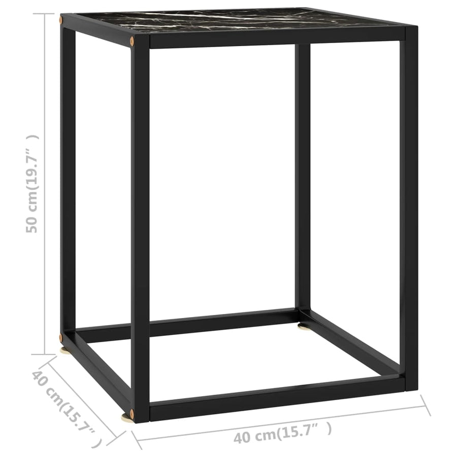 Salontafel Met Zwart Marmerglas Zwart 40 x 40 x 50 cm