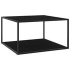 Salontafel 90x90x50 cm glas zwart metaal