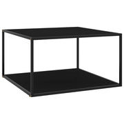 Salontafel 90x90x50 cm glas zwart metaal