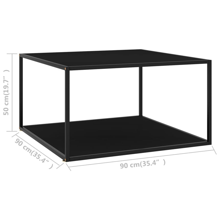 Salontafel Met Glas 90 x 90 x 50 cm