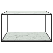 Salontafel Met Marmerglas Zwart 90 x 90 x 50 cm Wit