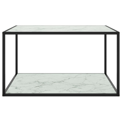 Salontafel Met Marmerglas Zwart 90 x 90 x 50 cm Wit