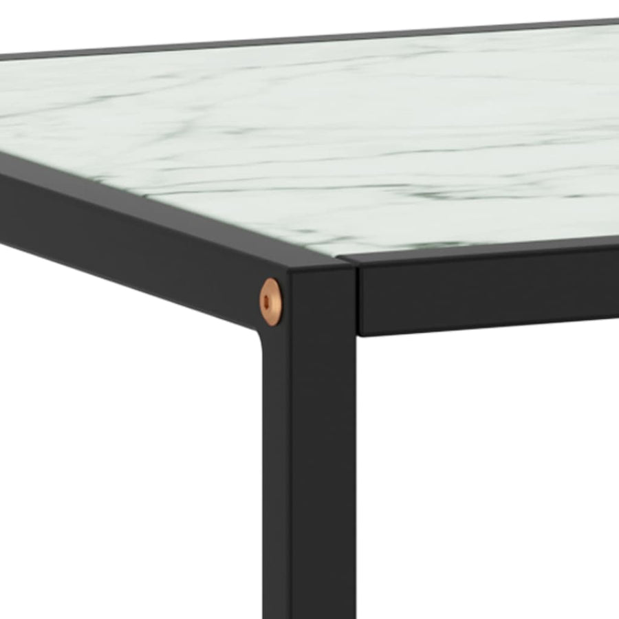 Salontafel Met Marmerglas Zwart 90 x 90 x 50 cm Wit