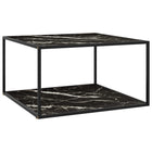 Salontafel 90x90x50 cm zwart glas staal