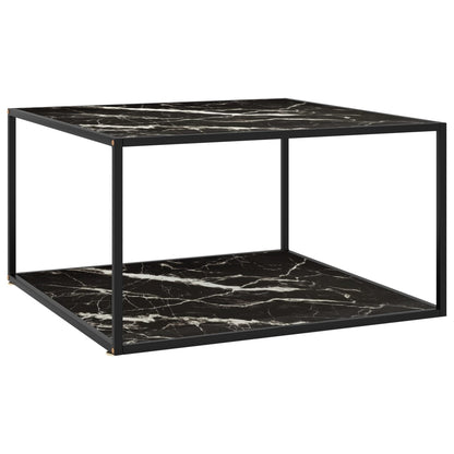 Salontafel met zwart marmerglas 90x90x50 cm zwart