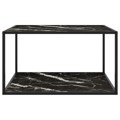 Salontafel met zwart marmerglas 90x90x50 cm zwart