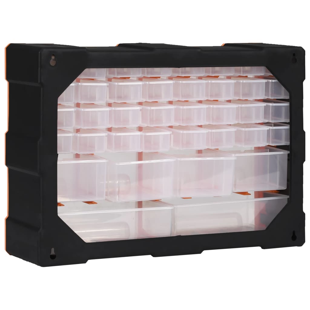 Organiser met 40 lades 52x16x37,5 cm 40 lades Oranje en zwart