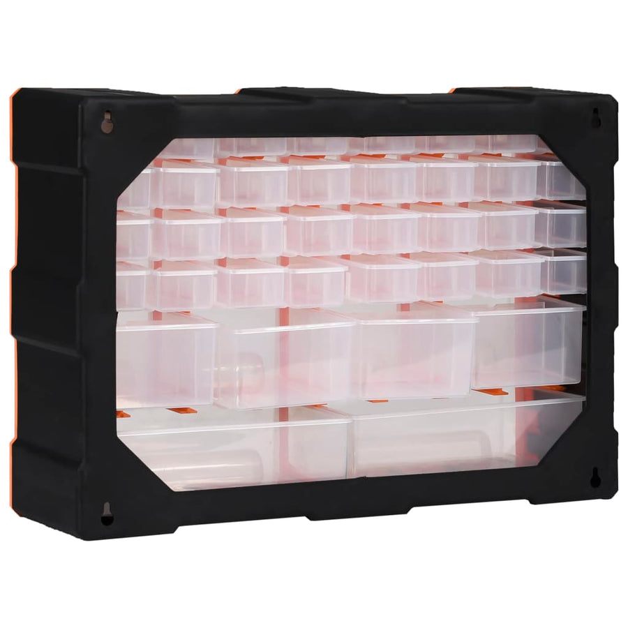 Organiser met 40 lades 52x16x37,5 cm 40 lades Oranje en zwart