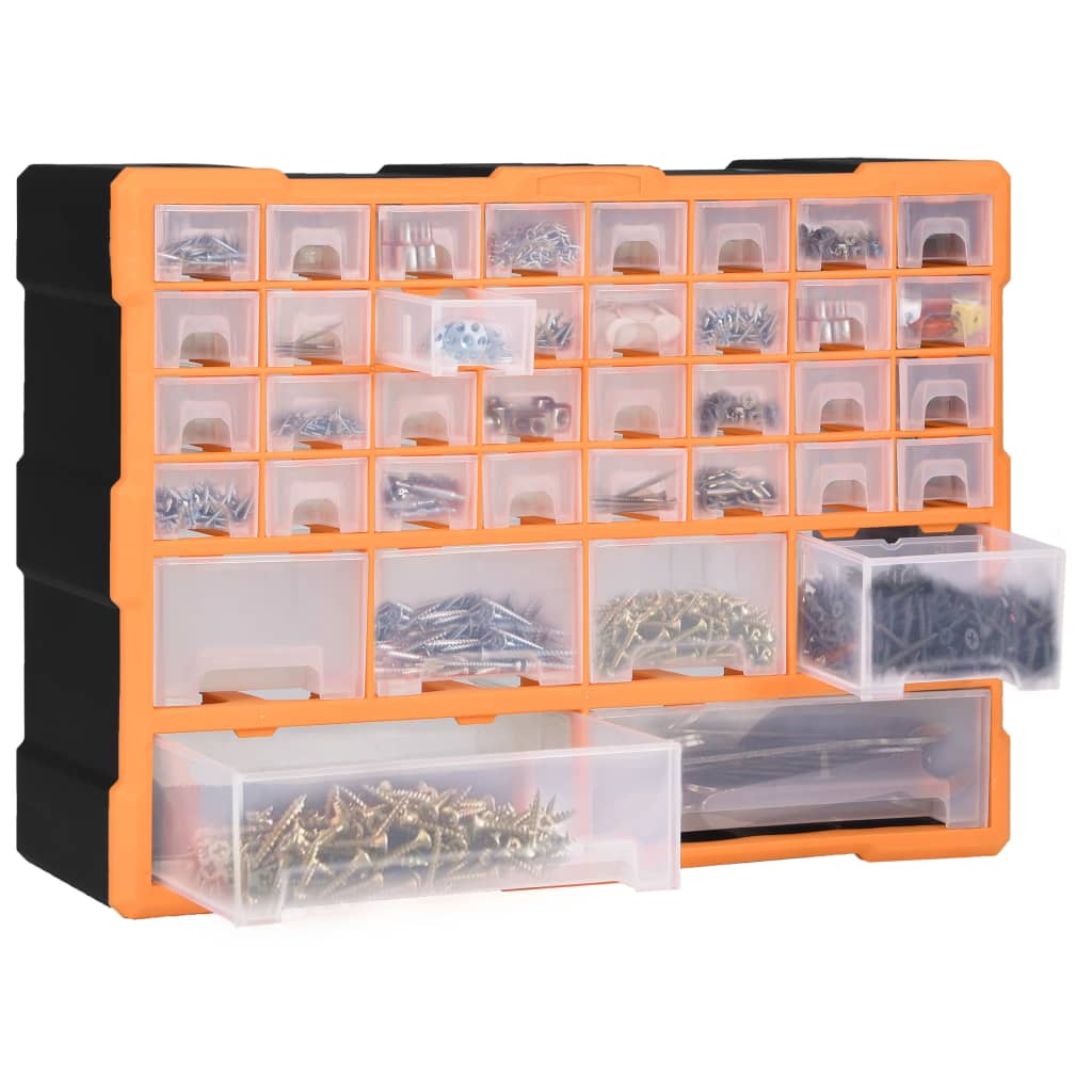 Organiser met 40 lades 52x16x37,5 cm 40 lades Oranje en zwart