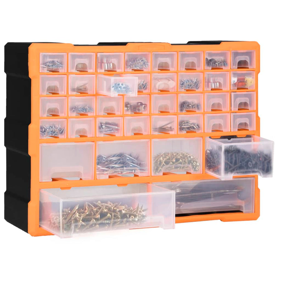 Organiser met 40 lades 52x16x37,5 cm 40 lades Oranje en zwart