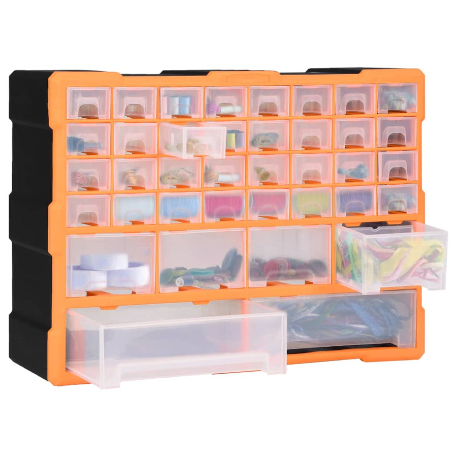 Organiser met 40 lades 52x16x37,5 cm 40 lades Oranje en zwart