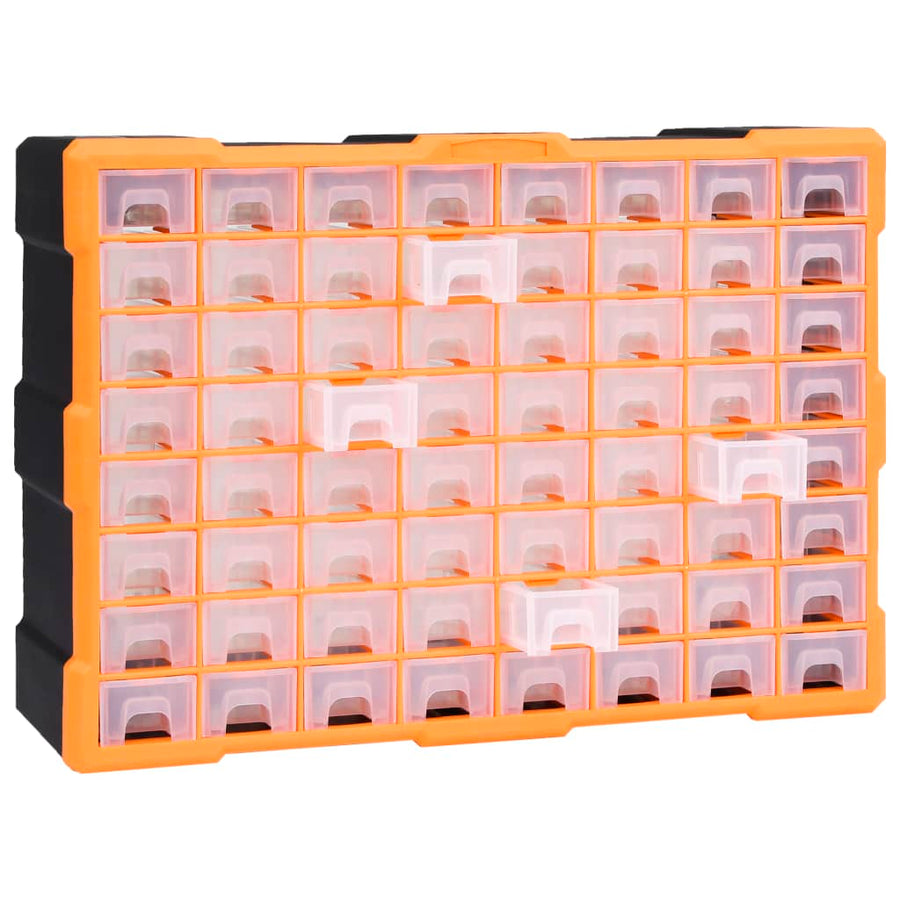 Organiser Met 52X6X37,5 Cm 64 lades Oranje en zwart