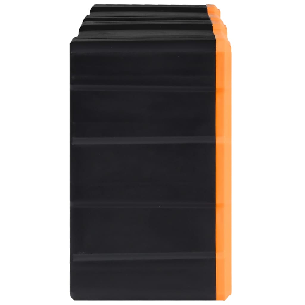 Organisers met 12 lades 2 st 26,5x16x26 cm 12 lades Oranje en zwart