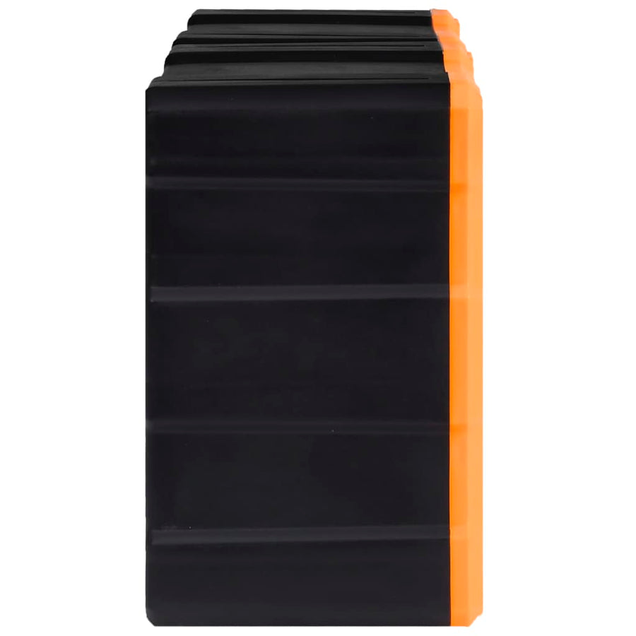 Organisers met 12 lades 2 st 26,5x16x26 cm 12 lades Oranje en zwart
