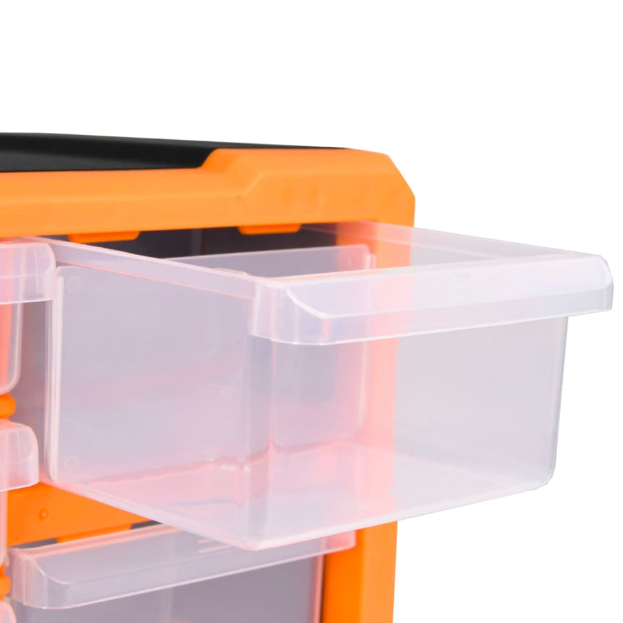 Organisers met 12 lades 2 st 26,5x16x26 cm 12 lades Oranje en zwart