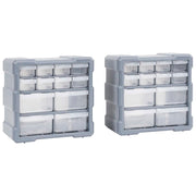Lade organizer set van 2 grijs 26,5x16x26 cm