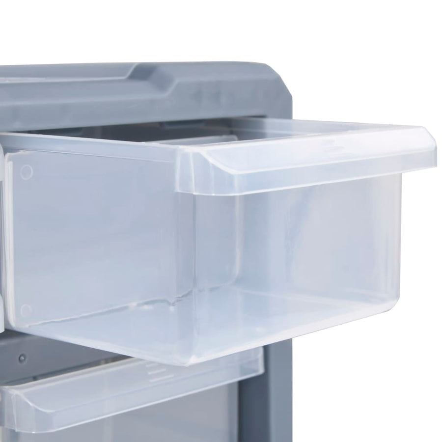 Organisers met 12 lades 2 st 26,5x16x26 cm 12 lades Grijs