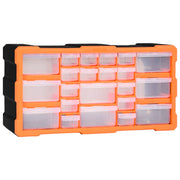 Gereedschapskist 49x16x25,5 cm 22 lades oranje zwart