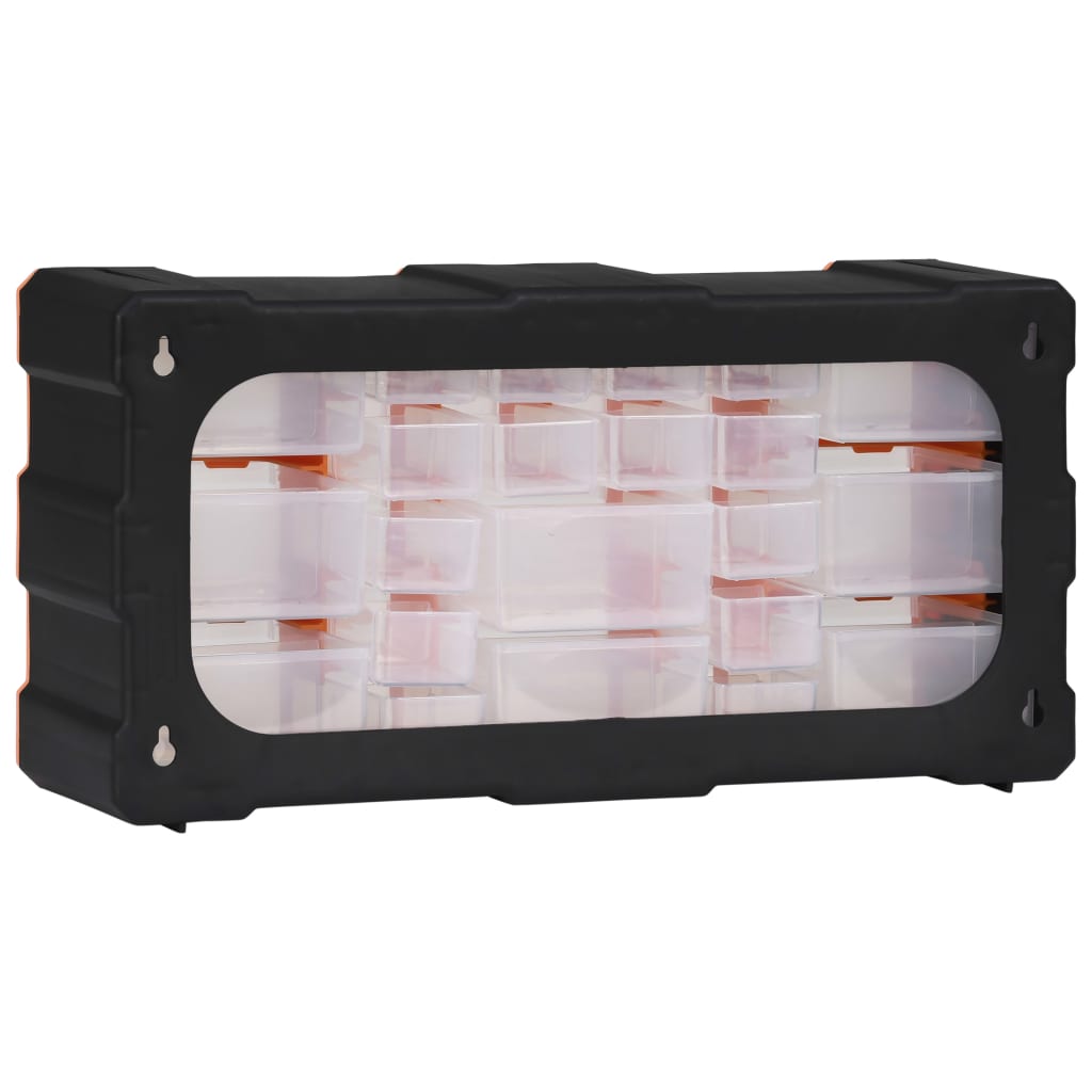 Organiser met 22 lades 49x16x25,5 cm 22 lades Oranje en zwart