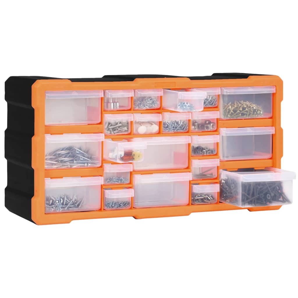 Organiser met 22 lades 49x16x25,5 cm 22 lades Oranje en zwart
