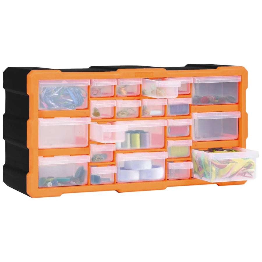 Organiser met 22 lades 49x16x25,5 cm 22 lades Oranje en zwart