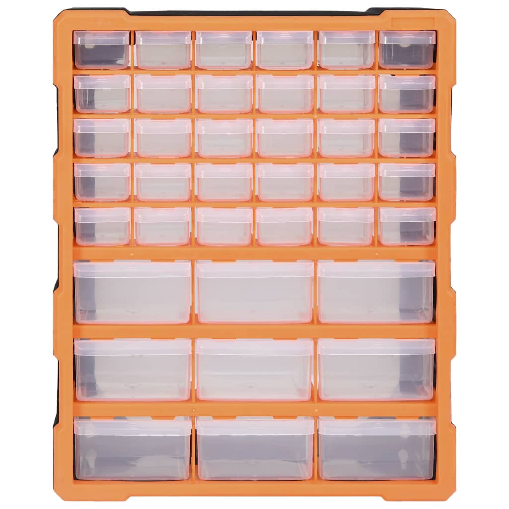 Organiser met 39 lades 38x16x47 cm 39 lades Oranje en zwart