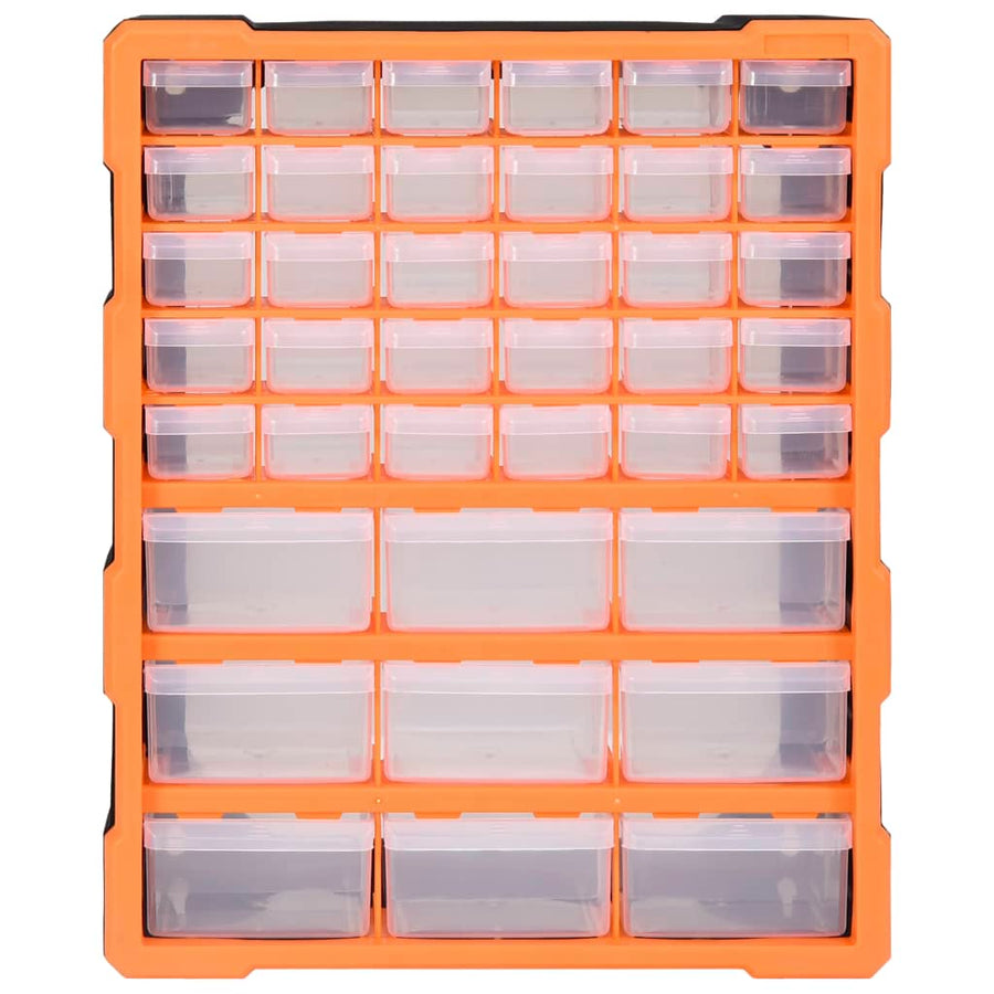 Organiser met 39 lades 38x16x47 cm 39 lades Oranje en zwart
